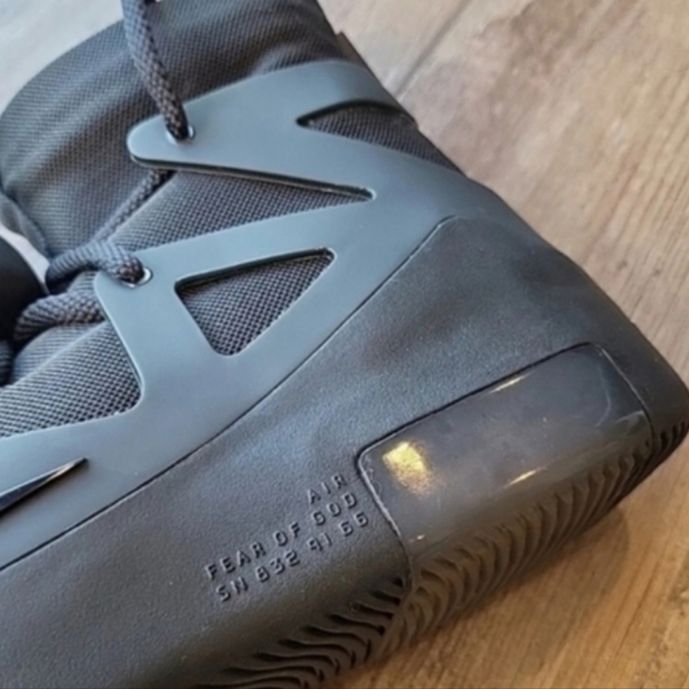 Nike Air Fear of God 1 Triple Black Off Noir Suede Sneakers, Men's 6, W 7.5 - Picture 9 of 16